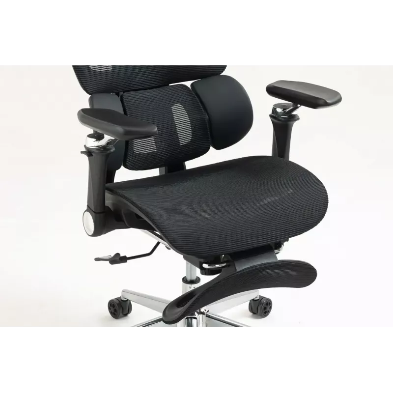 Ergonominė biuro kėdė ActiveJet YK848 — tinklinė sėdynė ir atlošas, juoda, atlošas 50,5×57 cm, sėdynės plotis 48,5 cm