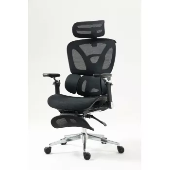 Ergonominė biuro kėdė ActiveJet YK848 — tinklinė sėdynė ir atlošas, juoda, atlošas 50,5×57 cm, sėdynės plotis 48,5 cm