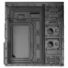 PC korpusas Akyga AK939BL Midi Tower — ATX/Micro-ATX palaikymas, 3×3,5 colio + 3×2,5 colio nišos, GPU iki 385 mm, USB 2.0