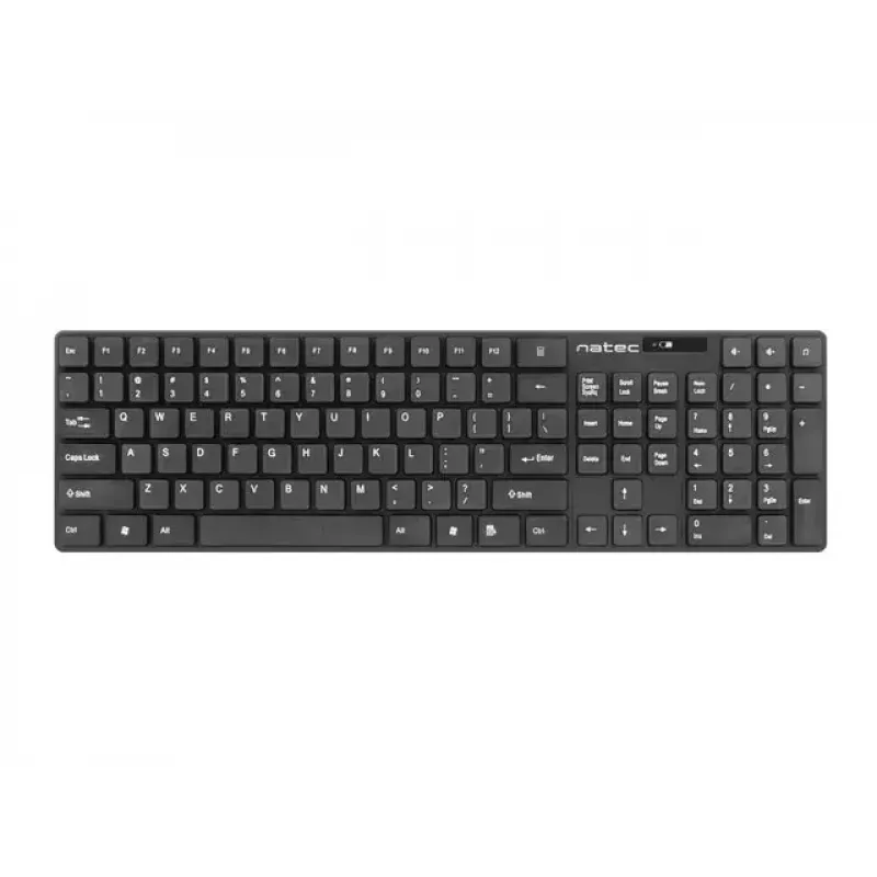 Belaidis klaviatūros ir pelės rinkinys NATEC Stingray NZB-1440 — RF belaidis, pilno dydžio 108 mygtukų QWERTY, JAV anglų, juodas