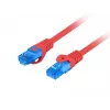 LANBERG RJ-45 Cat6a pataisų kabelis PCF6A-10CC-0100-R, 1 m, S/FTP, CCA, LSZH, raudonas
