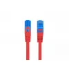 LANBERG RJ-45 Cat6a pataisų kabelis PCF6A-10CC-0100-R, 1 m, S/FTP, CCA, LSZH, raudonas