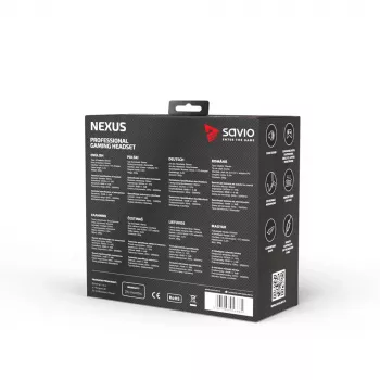 Ausinės Savio NEXUS laidinės žaidimams juodos