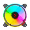 120 mm ARGB korpuso ventiliatorius 4 vnt. rinkinys SAVIO FAN-01 su valdikliu ir nuotolinio valdymo pulteliu, 12 V, 1200 aps./min., 25 dB (juodas)