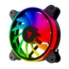 120 mm ARGB korpuso ventiliatorius 4 vnt. rinkinys SAVIO FAN-01 su valdikliu ir nuotolinio valdymo pulteliu, 12 V, 1200 aps./min., 25 dB (juodas)