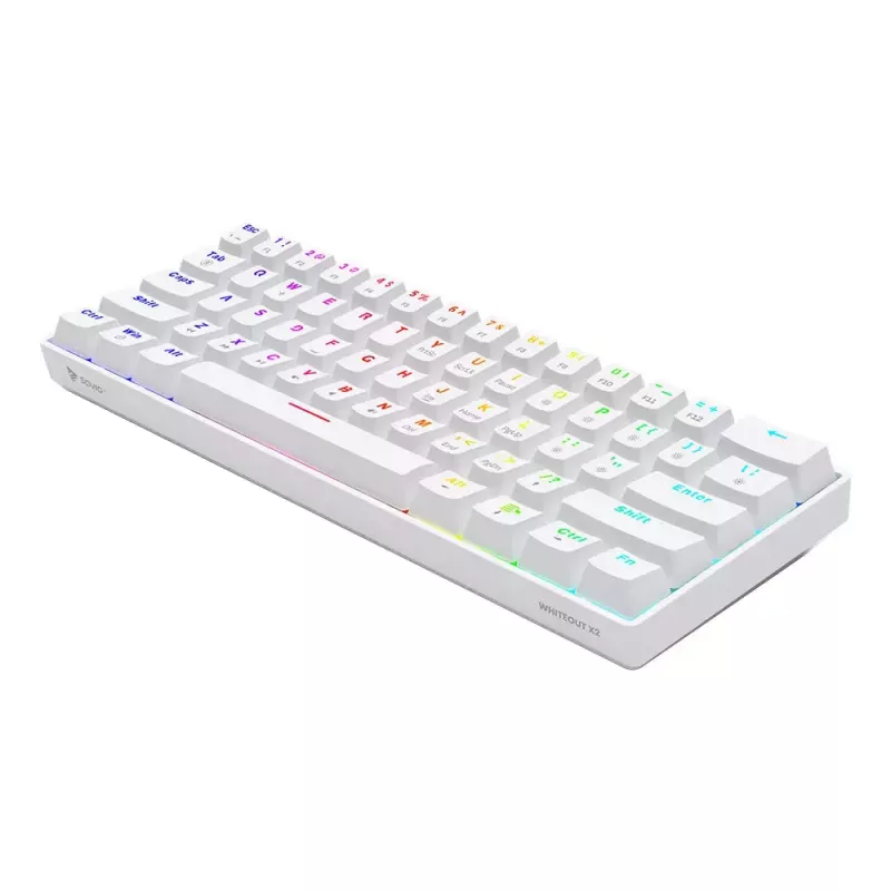 Savio WHITEOUT X2 RED žaidimų klaviatūra USB QWERTY mechaninė 61 klavišas