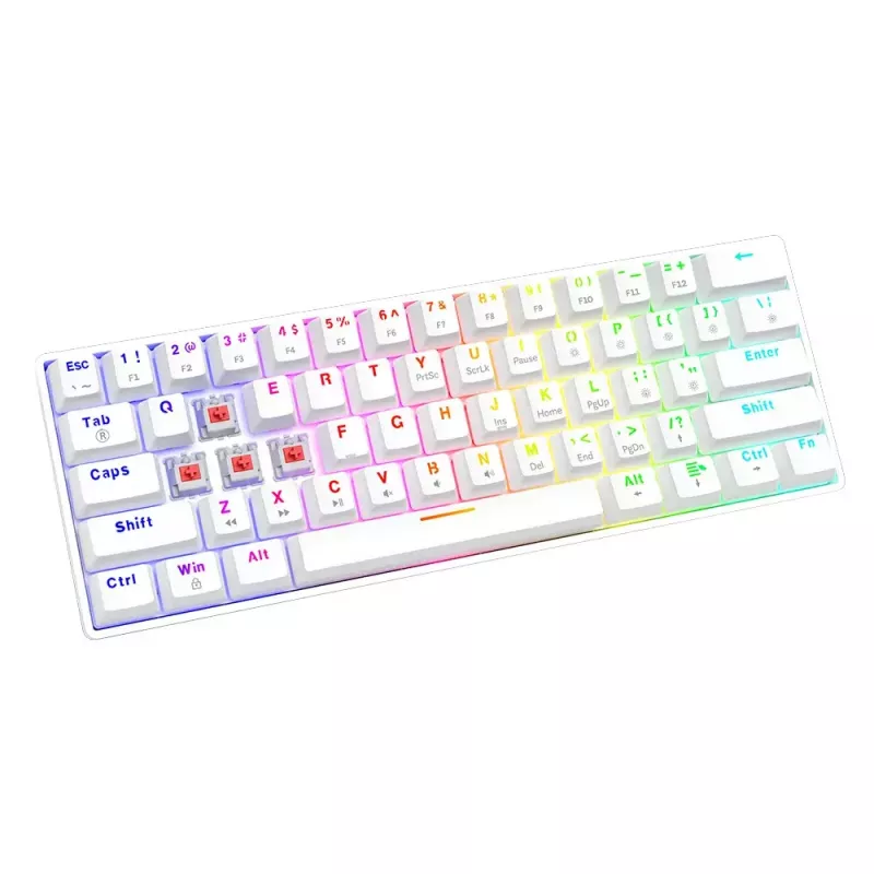 Savio WHITEOUT X2 RED žaidimų klaviatūra USB QWERTY mechaninė 61 klavišas