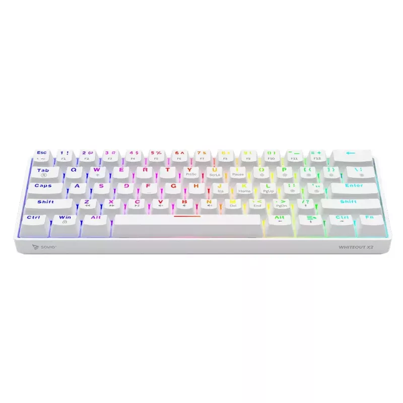 Savio WHITEOUT X2 RED žaidimų klaviatūra USB QWERTY mechaninė 61 klavišas