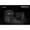 CPU oro aušintuvas SAVIO Vortex X2 Juoda – 120 mm ventiliatorius, 157 mm aukštis, PWM, suderinamas su LGA 2066