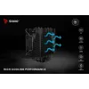 CPU oro aušintuvas SAVIO Vortex X2 Juoda – 120 mm ventiliatorius, 157 mm aukštis, PWM, suderinamas su LGA 2066