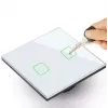 Liečiamas šviesos jungiklis MACLEAN MCE703W, stiklo skydelis, 1 gangas, 220V