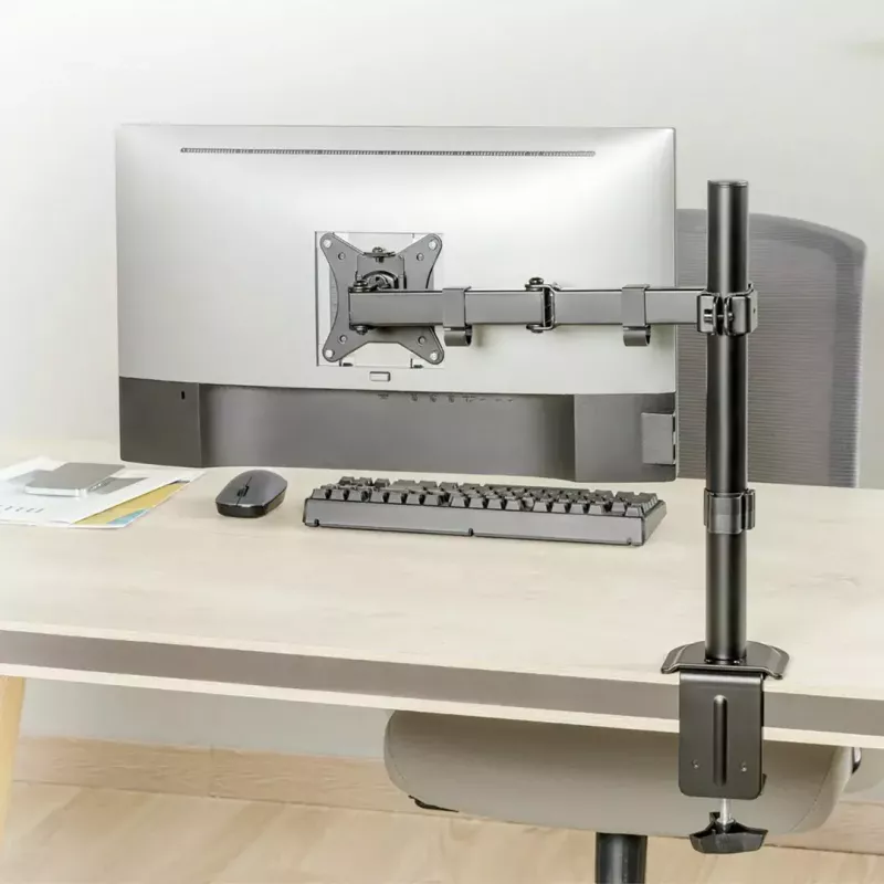 Stalinis monitoriaus laikiklis MACLEAN MC-753N 17–32 colių ekranams, VESA 75x75 / 100x100, maks. 9 kg, pokrypis ±45°, pasukimas ±180°, reguliuojamas aukštis