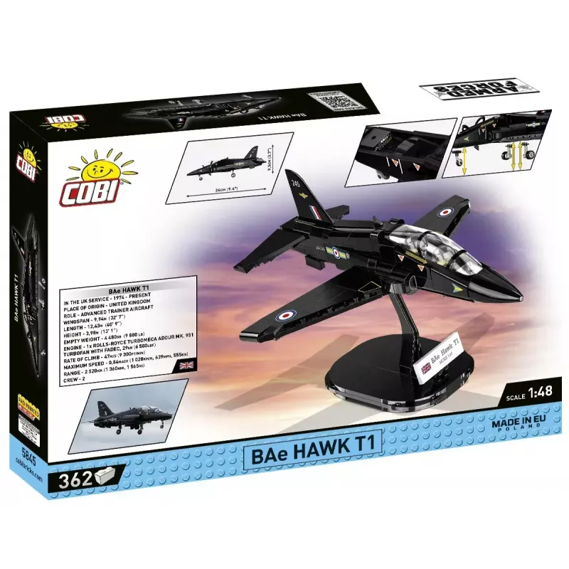 Konstruktorius Cobi BAe Hawk T1 modelio rinkinys 5845 detalės, Cobi
