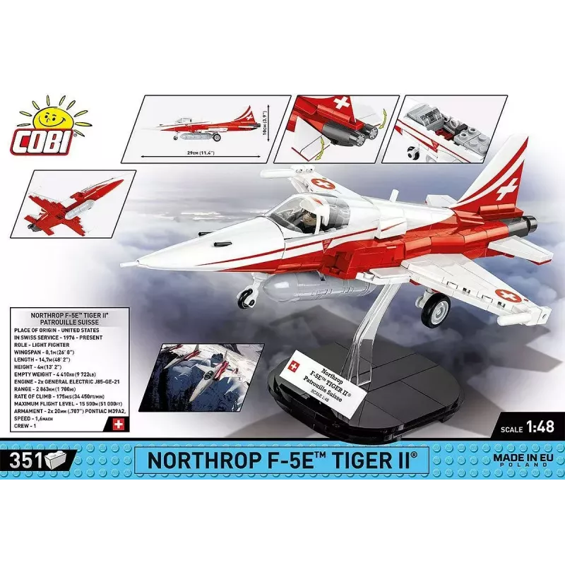 Konstrukcinis žaislas Cobi Northrop F-5E Tiger II modelis 5857 kaladėlių rinkinys