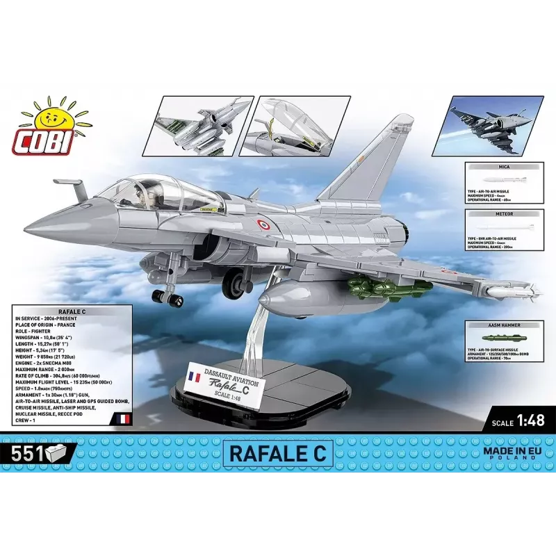 Statybinių blokelių rinkinys Cobi Rafale C 551 vnt. modelis COBl-5901