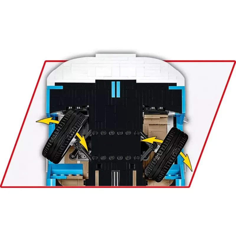 Cobi konstrukcinis žaislas Volkswagen T2b autobusas, šviesiai mėlynas/baltas, mastelis 1:12