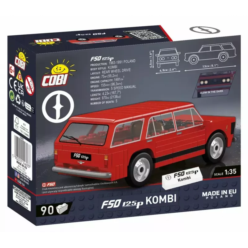 Statybinis blokų rinkinys Cobi Blocks FSO 125p 90 blokų COBI-24603 – 90 plastikinės konstrukcijos blokų