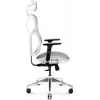 Ergonomiškas biuro krėslas Diablo Chairs V-Basic balta-pilka — reguliuojamas aukštis ir atlošas, porankiai, juosmens atrama