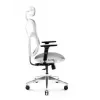Ergonomiškas biuro krėslas Diablo Chairs V-Basic balta-pilka — reguliuojamas aukštis ir atlošas, porankiai, juosmens atrama