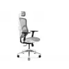 Ergonomiškas biuro krėslas Diablo Chairs V-Basic balta-pilka — reguliuojamas aukštis ir atlošas, porankiai, juosmens atrama