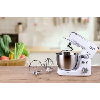 Maisto smulkintuvas Adler AD 4216, 500 W, 4 L nerūdijančio plieno dubuo, baltas