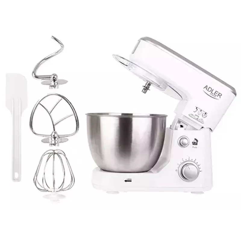 Maisto smulkintuvas Adler AD 4216, 500 W, 4 L nerūdijančio plieno dubuo, baltas
