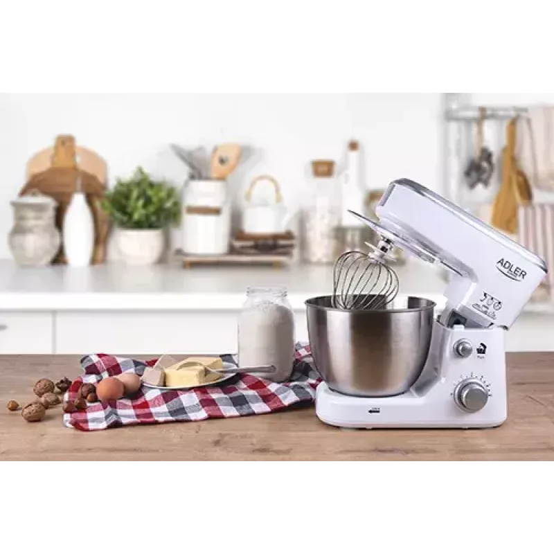 Maisto smulkintuvas Adler AD 4216, 500 W, 4 L nerūdijančio plieno dubuo, baltas