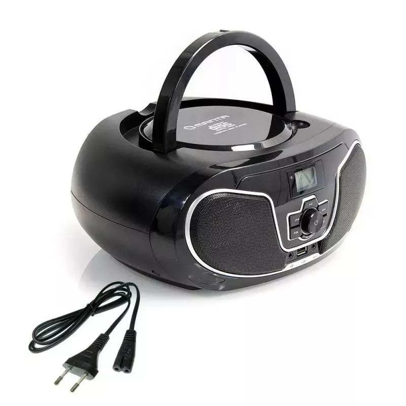 Nešiojamas boombox MANTA BBX007 su Bluetooth 5.0, FM radiju (87.5–108 MHz), LCD, teleskopine antena