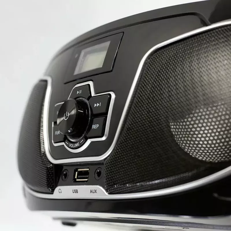 Nešiojamas boombox MANTA BBX007 su Bluetooth 5.0, FM radiju (87.5–108 MHz), LCD, teleskopine antena