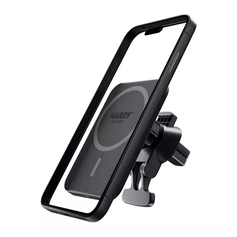 Automobilinis belaidis įkroviklis 3MK HARDY MagCharger — Auto USB-C 5/9 V, greitas belaidis įkrovimas, juodas