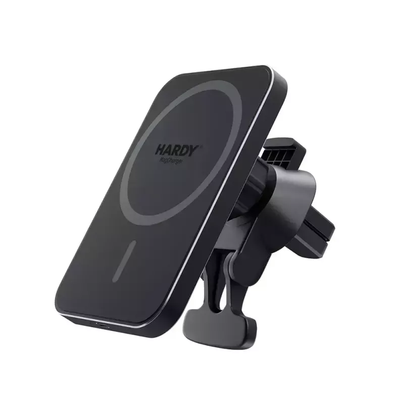 Automobilinis belaidis įkroviklis 3MK HARDY MagCharger — Auto USB-C 5/9 V, greitas belaidis įkrovimas, juodas