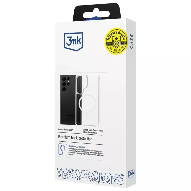 Apsauginis telefono dėklas 3MK Armor MagCase, skirtas Samsung Galaxy S25 Ultra – patvarus, lengvas, suderinamas su magnetiniais priedais