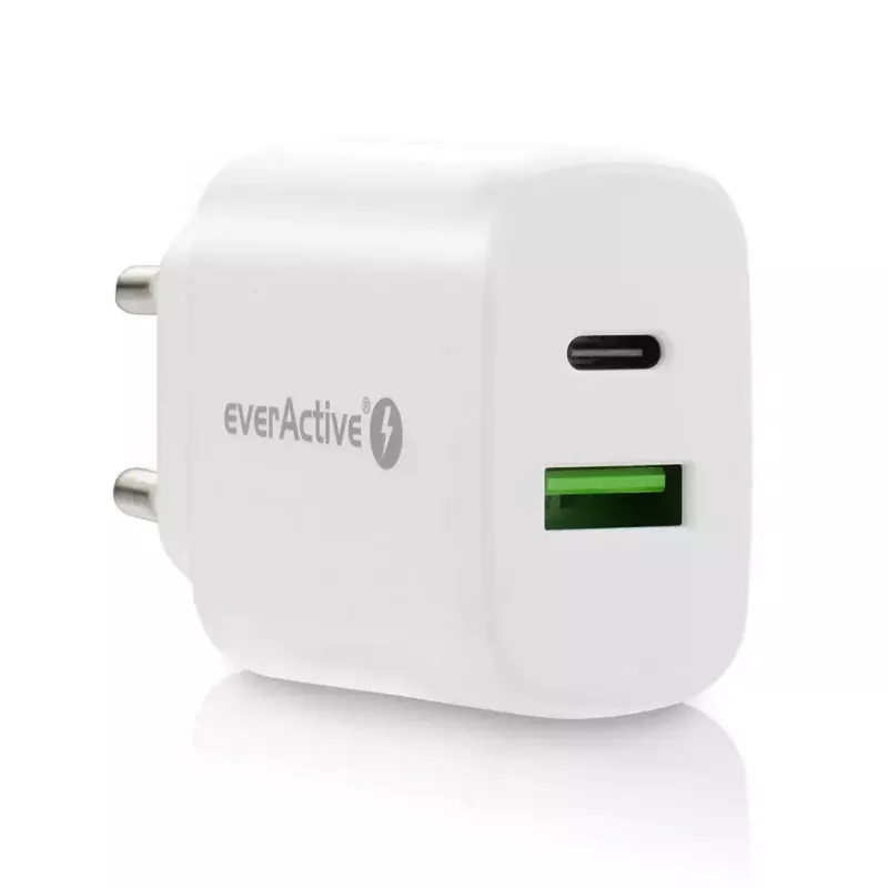 USB-C įkroviklis everActive SC-370Q 25W QC3.0 USB greitasis įkrovimas