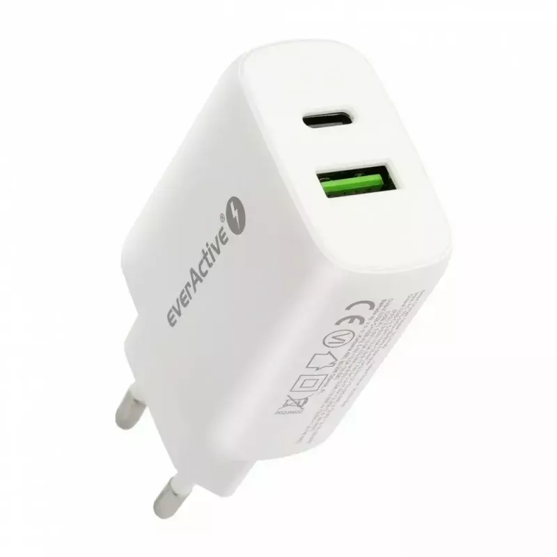 USB-C įkroviklis everActive SC-370Q 25W QC3.0 USB greitasis įkrovimas