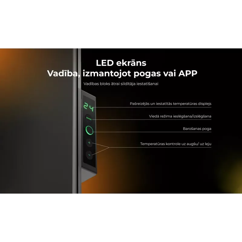 AENO Premium Eco Smart Heater AGH0005S infraraudonųjų spindulių elektrinis šildytuvas, pilka