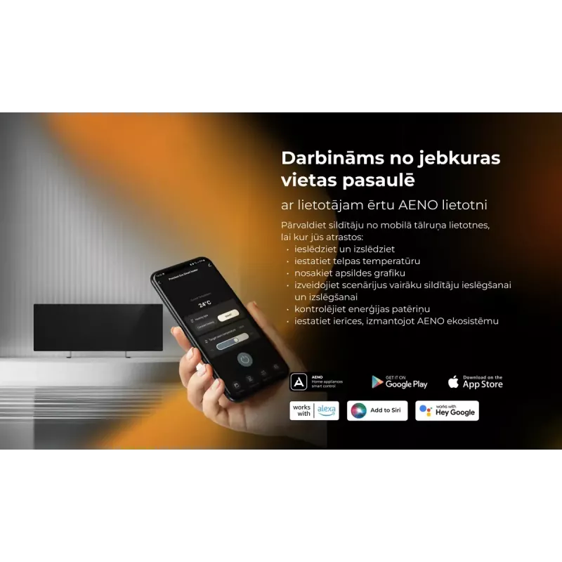 AENO Premium Eco Smart Heater AGH0005S infraraudonųjų spindulių elektrinis šildytuvas, pilka