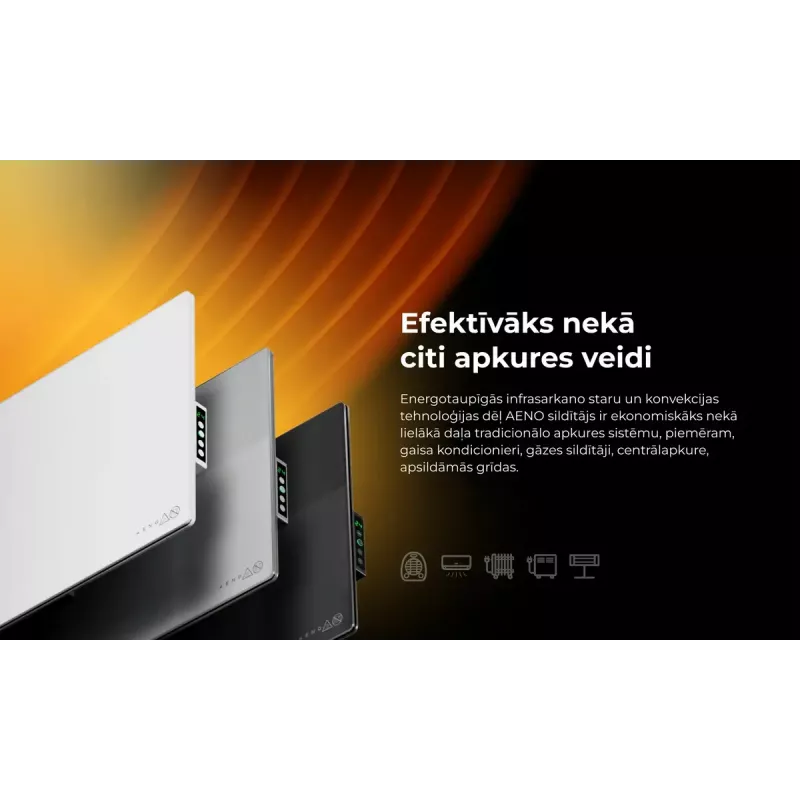 AENO Premium Eco Smart Heater AGH0005S infraraudonųjų spindulių elektrinis šildytuvas, pilka