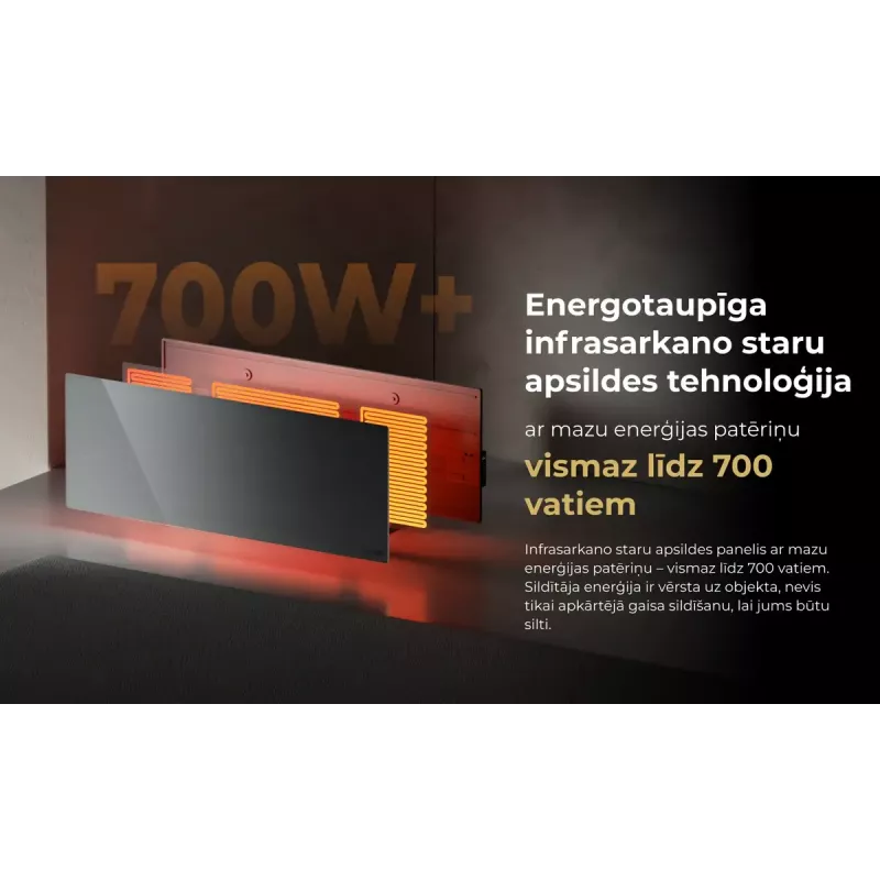 AENO Premium Eco Smart Heater AGH0005S infraraudonųjų spindulių elektrinis šildytuvas, pilka