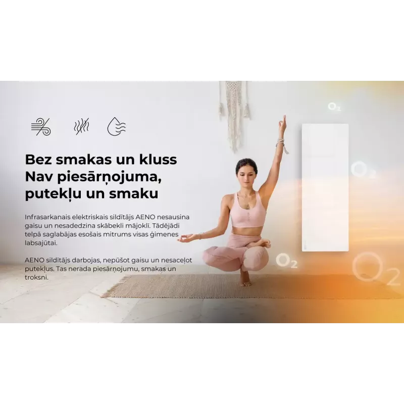 AENO Premium Eco Smart Heater AGH0005S infraraudonųjų spindulių elektrinis šildytuvas, pilka