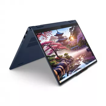 Hibridinis (2-in-1) nešiojamas kompiuteris Lenovo IdeaPad 5 14AKP10 — AMD Ryzen AI 7 350, 14 colių WUXGA jutiklinis ekranas, 16 GB LPDDR5x, 1 TB SSD, Wi‑Fi 7, Windows 11 Home, mėlynas