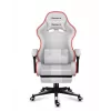 Žaidimų kėdė Huzaro FORCE 4.7 RGB White — paminkštinta medžiaginė sėdynė, maks. apkrova 140 kg, reguliuojamas aukštis 43–53 cm, pasvirimas 90–140°