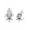 Žaidimų kėdė Huzaro FORCE 4.7 RGB White — paminkštinta medžiaginė sėdynė, maks. apkrova 140 kg, reguliuojamas aukštis 43–53 cm, pasvirimas 90–140°