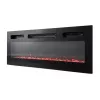 TV spintelė Cama Meble EVA su elektriniu židiniu 180×40×52 cm, baltas rėmas, blizgios baltos durys, MDF viršus