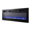 TV spintelė Cama Meble EVA su elektriniu židiniu 180x40x52 cm, juoda / blizgiai juoda