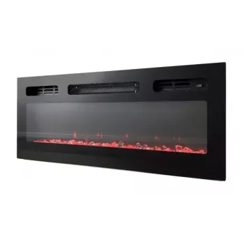 TV spintelė Cama Meble EVA su elektriniu židiniu 180x40x52 cm grafitas/blizgus grafitas