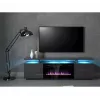 TV spintelė Cama Meble EVA su elektriniu židiniu 180x40x52 cm grafitas/blizgus grafitas