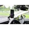 Automobilinio telefono laikiklis IBOX H-9 reguliuojamu kampu universaliai pritaikomas išmaniesiems telefonams, siurbtuko tvirtinimas, juodas, plastikinis