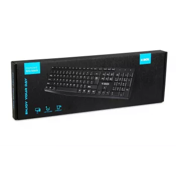 Laidinė USB klaviatūra IBOX Eris IKC2010B — viso dydžio 105 klavišų, USB, atspari vandeniui, juoda
