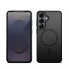 Crong Hybrid Matte Magnetic dėklas Samsung Galaxy S25 — TPU+PC, magnetiniai žiedai, juoda