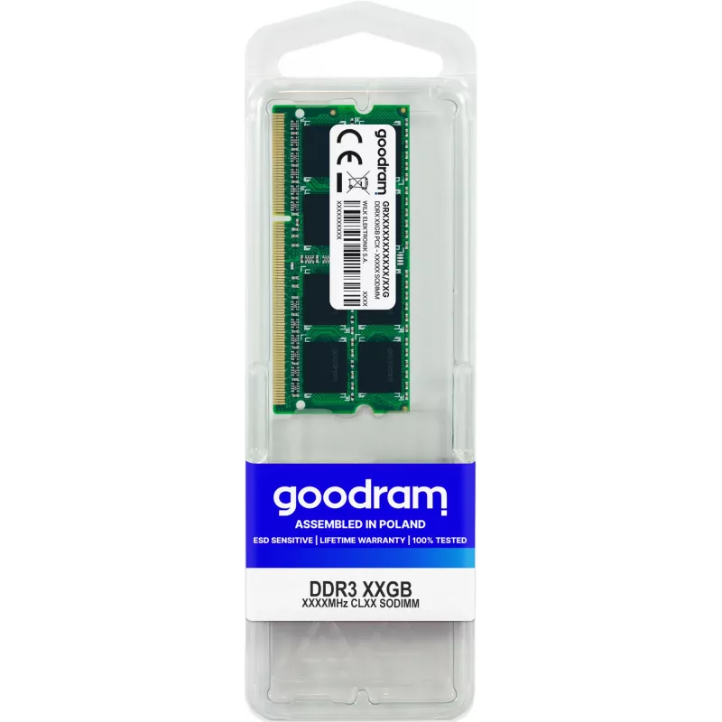 Goodram GR1600S3V64L11S/4G atminties modulis 4 GB 1 x 4 GB DDR3 204 kontaktų SO-DIMM